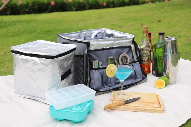Skyfish Outdoor Cocktail Travel Set,SKY FISH 13 -Pieces Bartender Kit Including Bar Tools and Insulated Bag for Travel, Camping and Picnic - Image 4